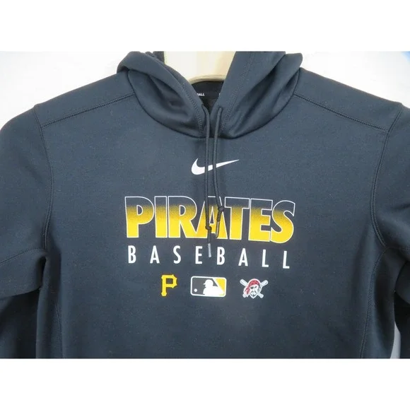Pittsburgh Pirates Hoodie Mens Large Black Nike Dri Fit MLB Baseball Authentic - Picture 2 of 7